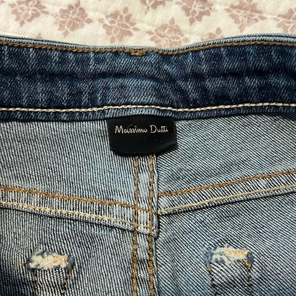 NWT Massimo Dutti High Rise Ankle Cropped Split Hem Medium Wash Jeans Size 2 - Picture 11 of 12